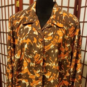 Fall colors brown and orange blouse-B133